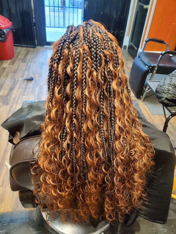 Copper Deep Wave Bulk Human Braiding Hair