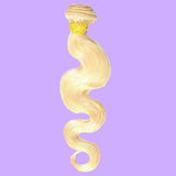 Russian Blonde Body Wave Hair Extensions are soft, wavy and absolutely beautiful. Our super premium blonde hair extensions can be colored and styled to perfection.  Lengths:  12" - 26" Wefts:  Machine Double Stitch Style:  Body Wave Weight:  100 grams / 3.5 oz